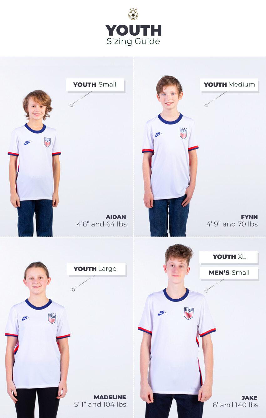 Youth Jersey Size Comparison