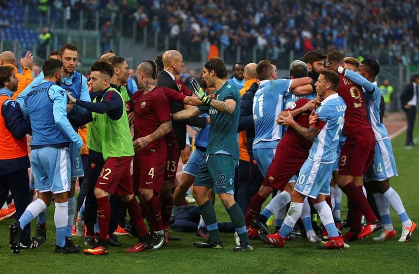 a confrontation in a serie a derby