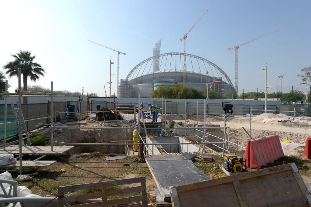 Work is done in Qatar ahead of the World Cup