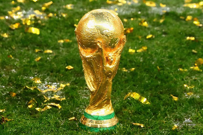 The FIFA World Cup Trophy on display by the French Football Federation