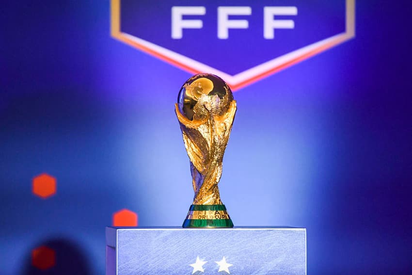 The FIFA World Cup Trophy on display by the French Football Federation
